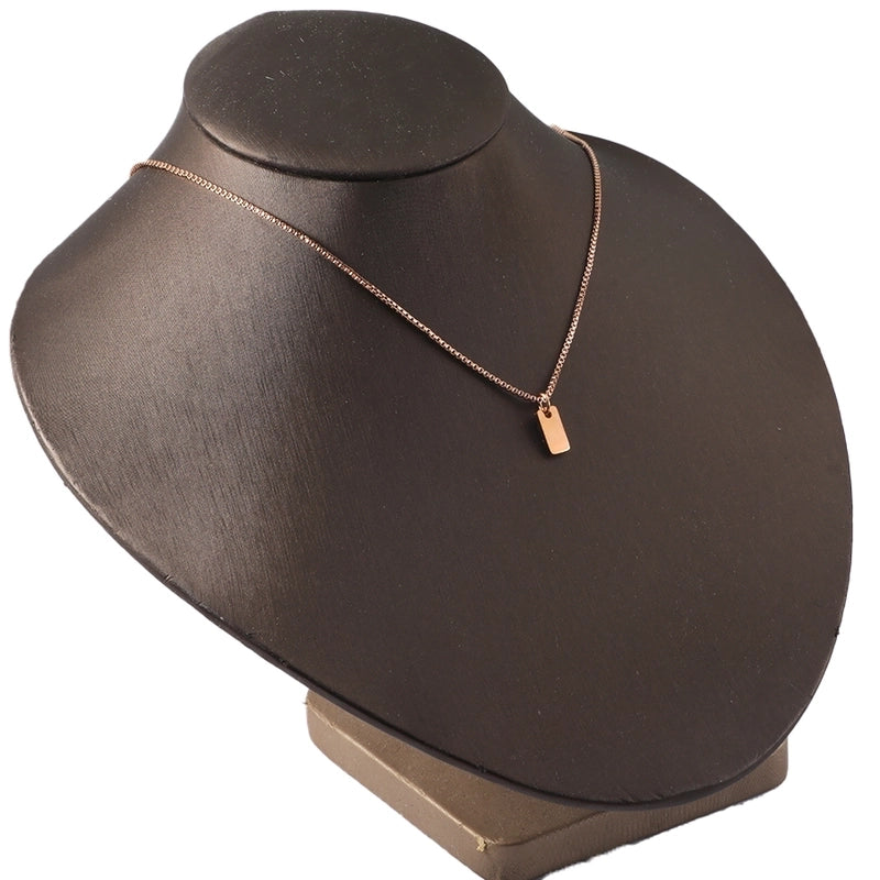 Minimalist Rectangle Titanium Steel Pendant Necklace