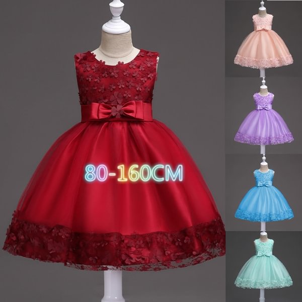 Girls Kids Embroider Party Wedding Dress Children Evening Dresses Gowns Ball Gown Prom Dresses for 0-11 Years - Shop Trendy Women's Fashion | TeeYours