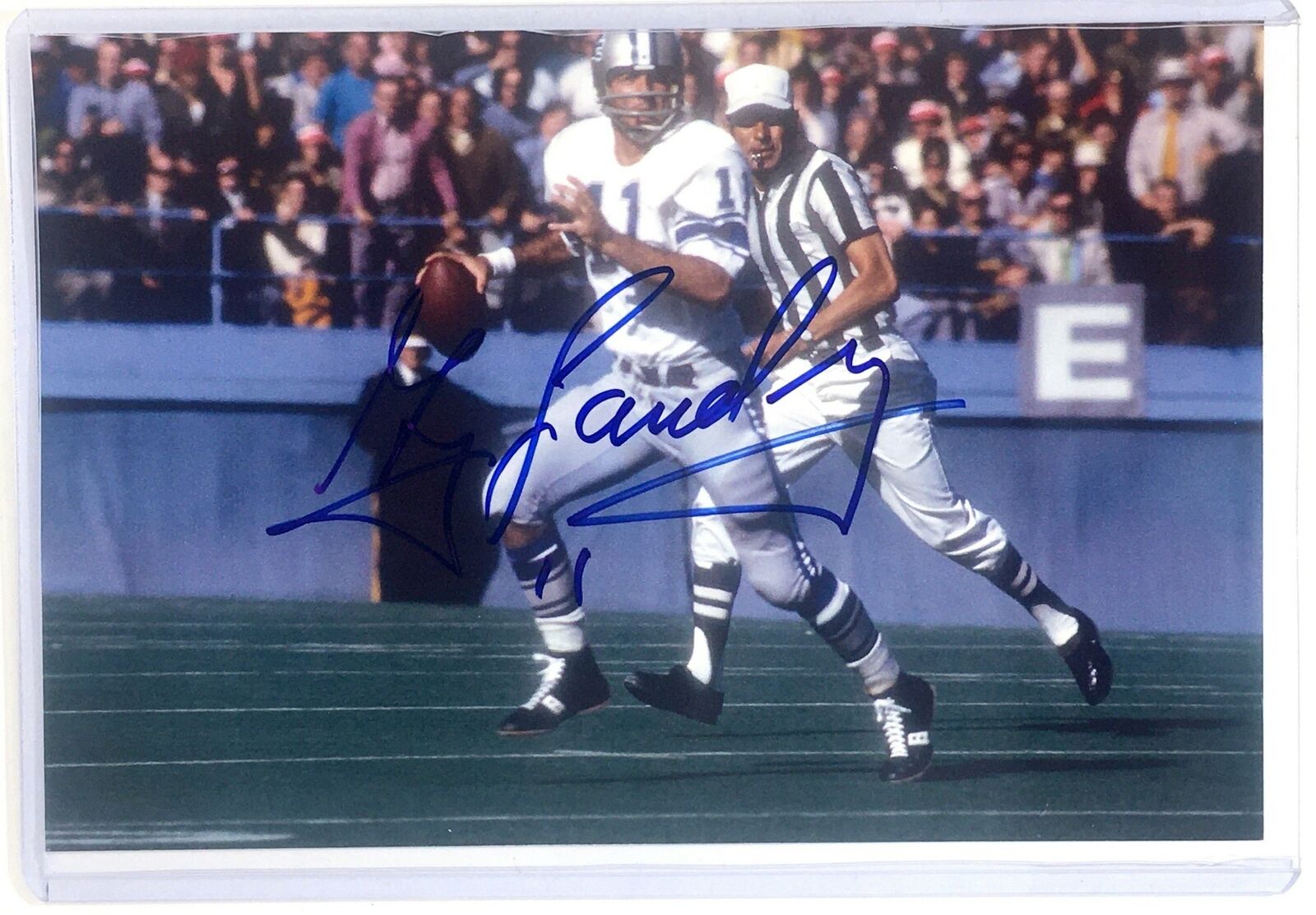 Greg Landry Signed 4x6 Photo Poster painting Detroit Lions Baltimore Colts UMASS Autograph Auto