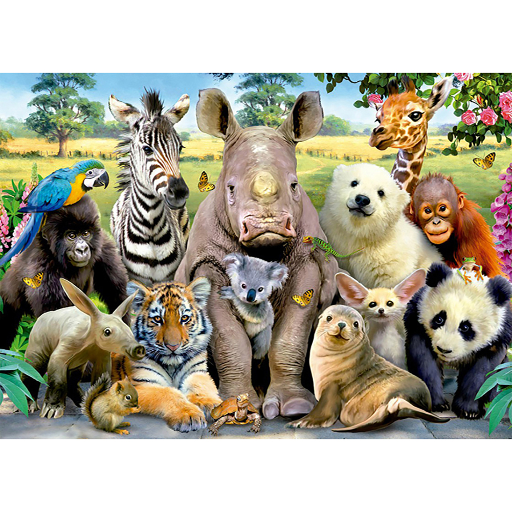 

30*40CM - Animals - Round Drill Diamond Painting, 501 Original