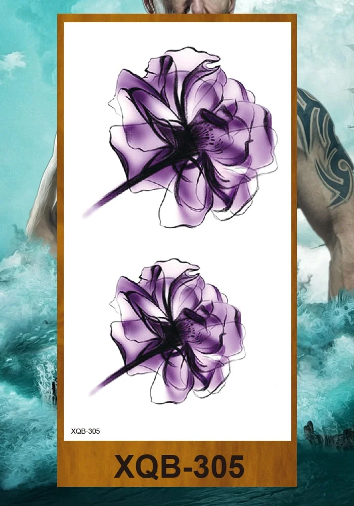 Temporary Tattoo Sticker Women Girl Arm Buttocks Chest Fake Tatoo Flowers Chain Body Makeup Waterproof Lily Butterfly Tattos