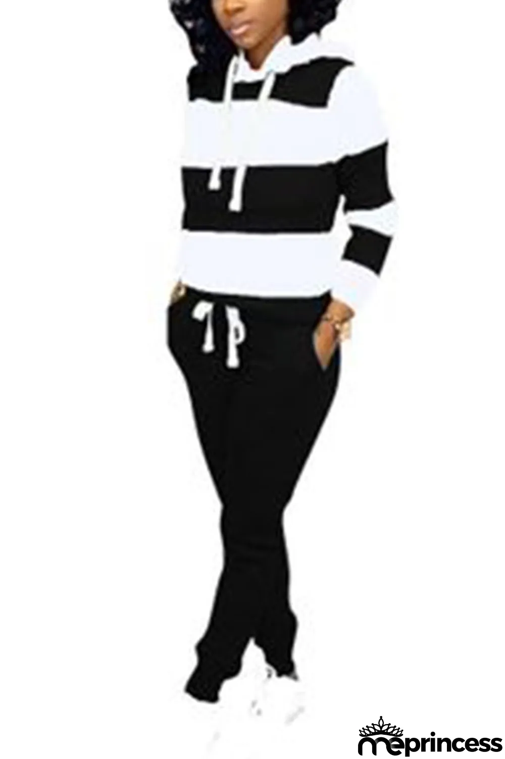 Red Polyester OL Striped Patchwork Print pencil Long Sleeve Two Pieces