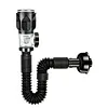 3In1 Bathroom Sink Drain Kit Flexible P-Trap Drain Pipe Replacement with Pop Up Stopper Expandable Flexible Downspout Pipe Anti Odor Filter Water Pipes