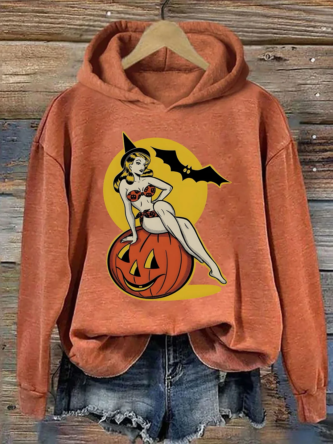 Halloween Girl Pumpkin Bat Hoodie