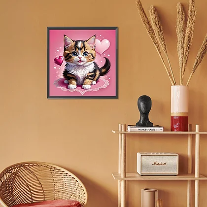 Valentine'S Day Love Cat 30*30cm(picture) full square drill diamond  painting 4.99