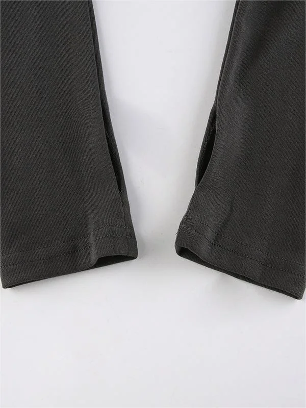 Brownm Eye Graphic Long Sleeve Crop Top