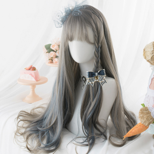 Brown Blue Mixed Lolita Wig SP15118
