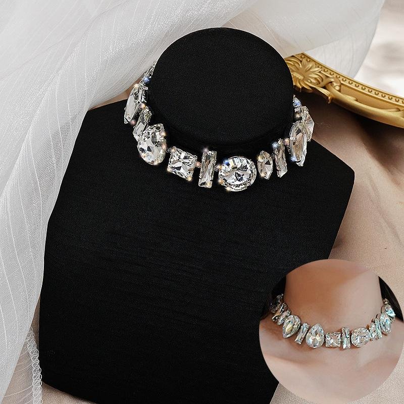 Geometric Crystal Water Drop Clavicle Chain Necklaces-VESSFUL