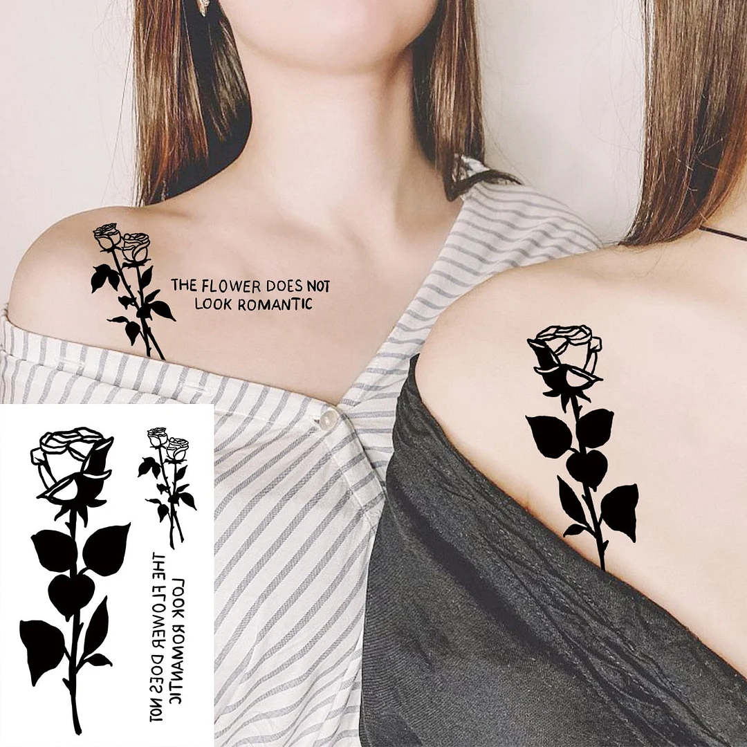 Black Whale Fashion Arm Temporary Tattoos For Women Girl Butterfly Swallow Fake Tattoo Sticker Body Art Waterproof Tatoo Sticker