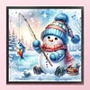 【Limited Stock Sale】Snowman Fishing-11CT Stamped Cross Stitch 40*40cm/15.75*15.75in tapestrymarket