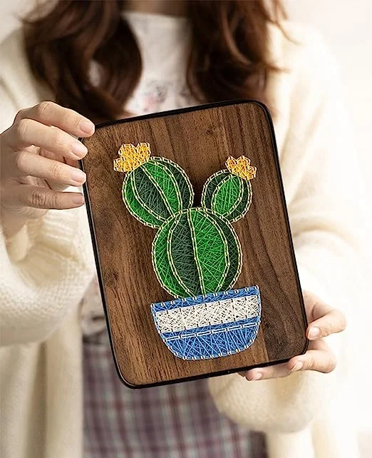 String Art - Cactus With Yellow Flowers