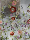 Enchanted Flower Garden Ball Gown Whimsical Cottagecore Princess Formal Dress A Line Tulle Floral Sweetheart Bodice Embroidered Straps