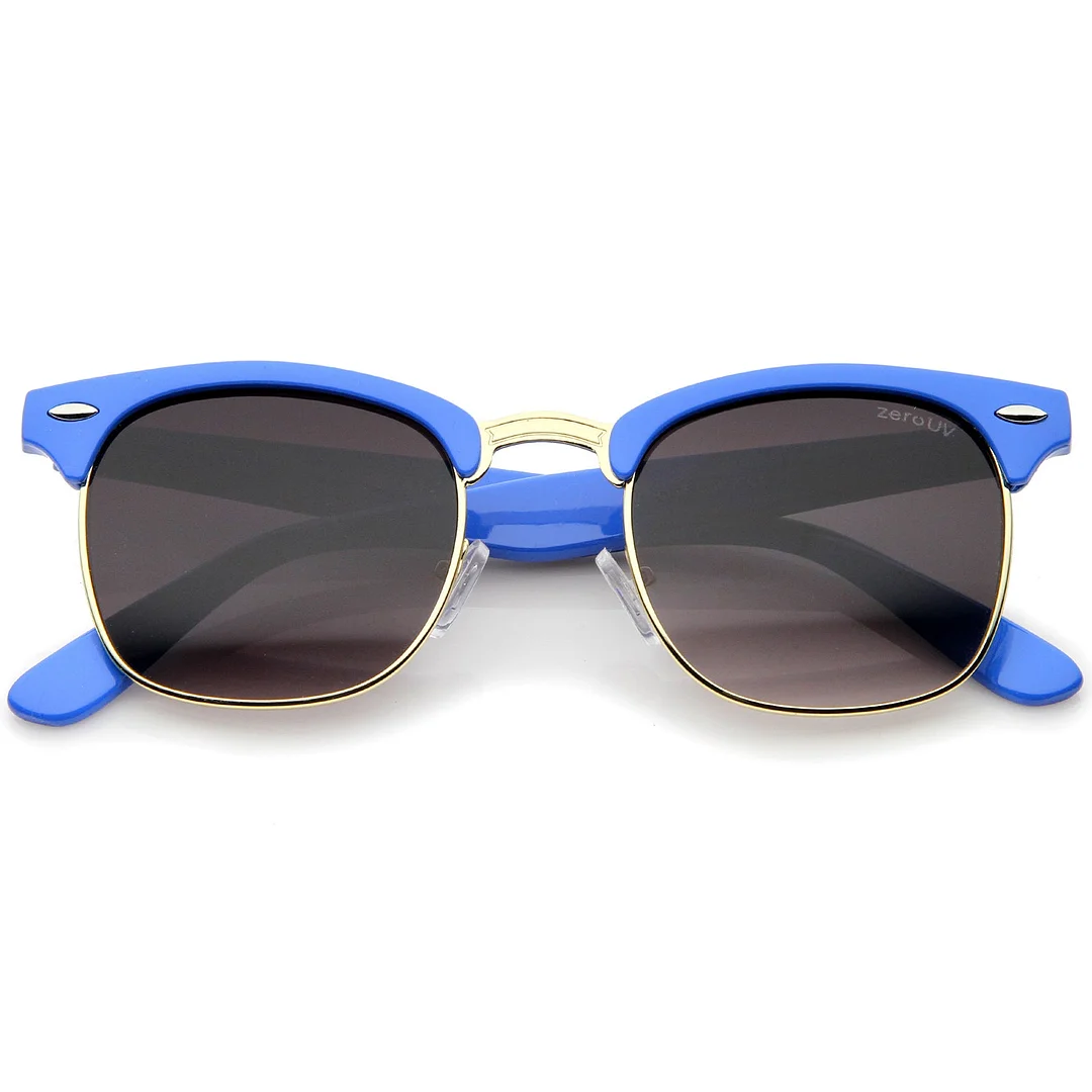 Premium Half Frame Metal Rivets Horn Rimmed glasses 50mm