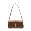 Classic Plain Color Leather Women's Shoulder Bag