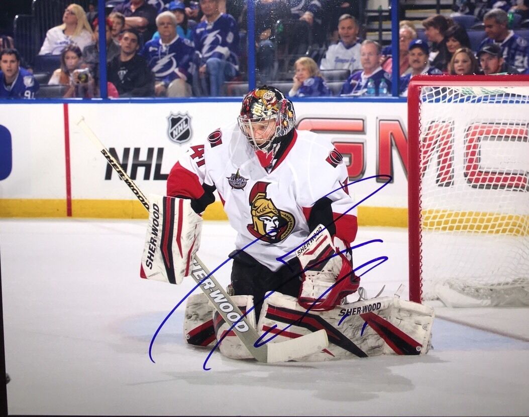 Craig Anderson Ottawa Senators Goalie AUTOGRAPH 8x10 Hand Signed Photo Poster painting Playoffs