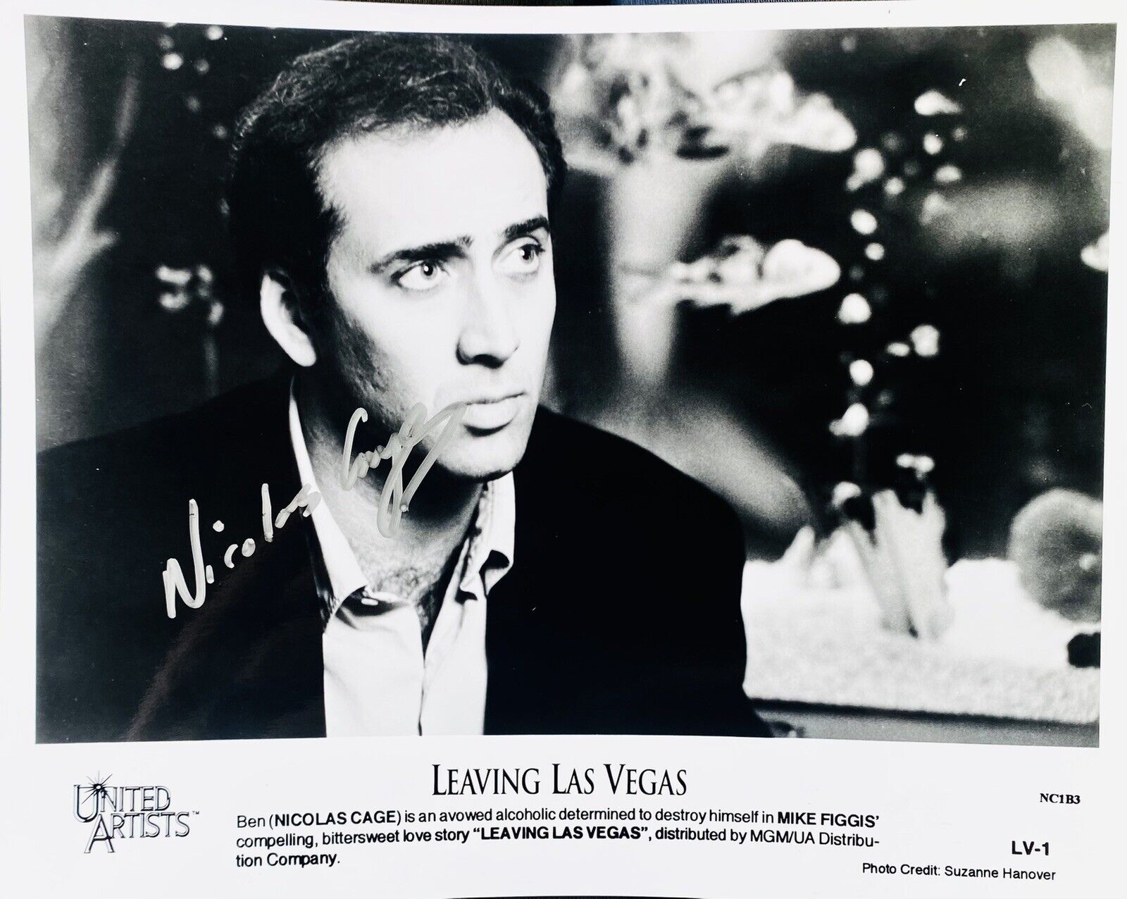 NICK Nicolas CAGE Signed Leaving Las Vegas 8X10 Autographed Promo Photo Poster paintinggraph