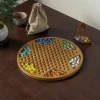 Wooden Checkers 60/90 Acrylic Marbles in 6 Colors, Classic Strategy Family Board Game for Kids and Adults