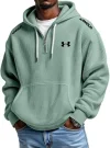 Men's Loose Casual Waffle Half-Zip Hoodie