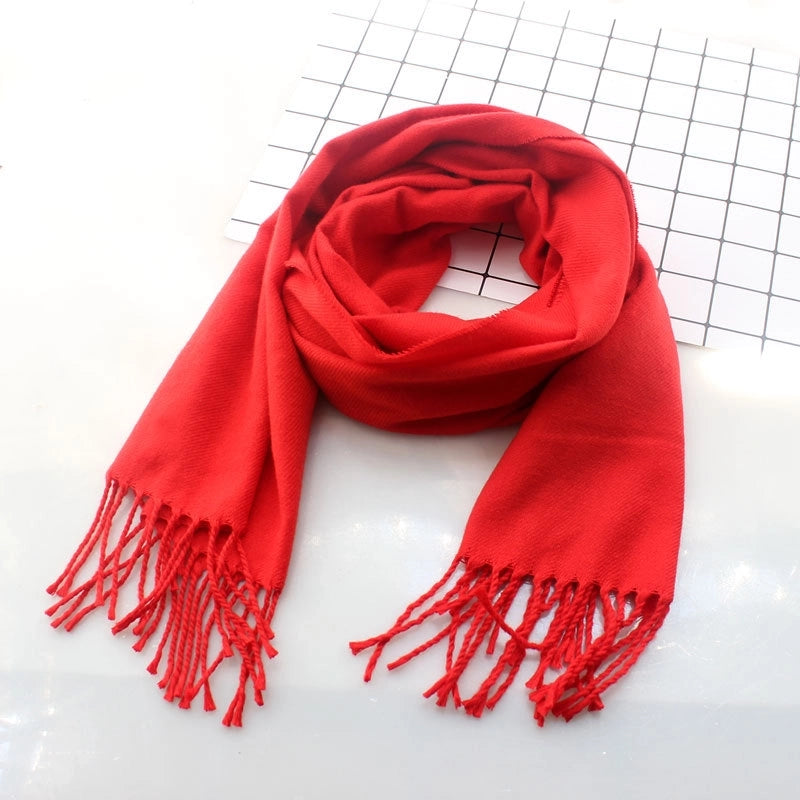 Autumn And Winter Children’s Scarf Scarf Dual-use Autumn And Winter Warm Baby Cashmere Scarf Plain Plaid Women’s Scarf