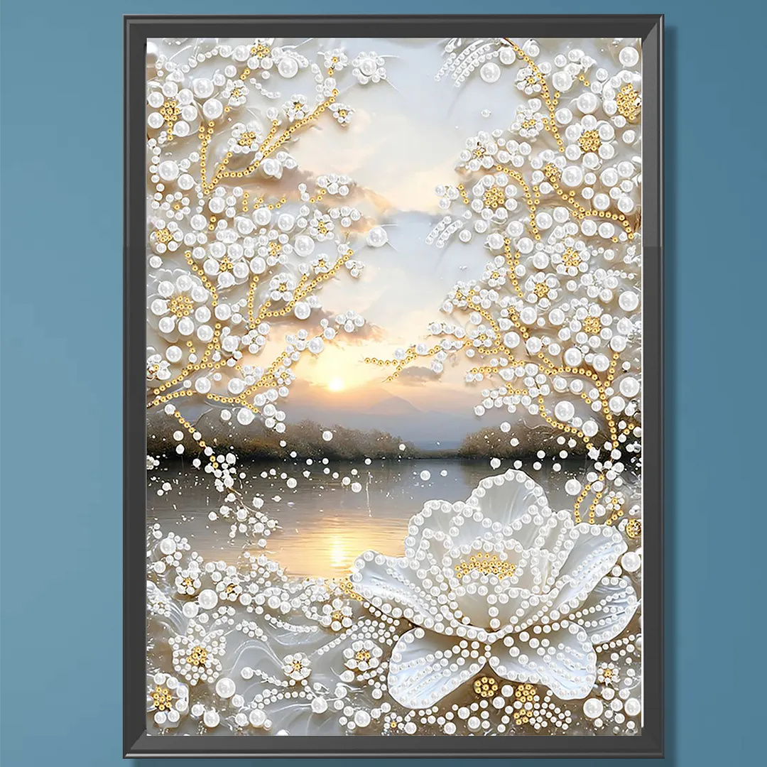 Pearl Painting Kit for Adults Lotus Sunset 11.81x15.75in