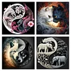 (US Only)4pcs Animal Printed Cross Stitch Kit 40x40cm DIY 11CT Thread Art Needlework