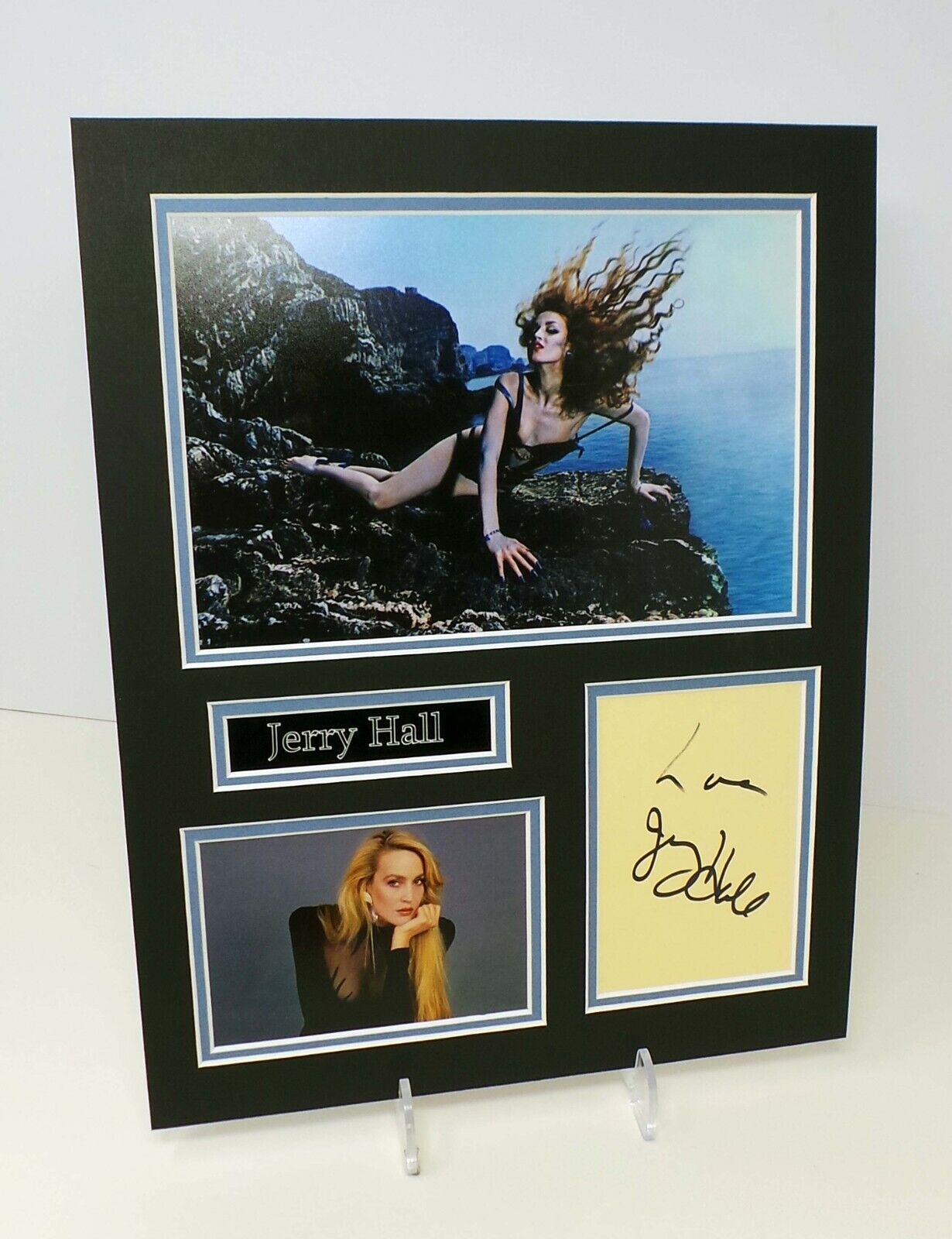 Jerry HALL Signed Mounted Photo Poster painting Display AFTAL RD COA American Actress Model