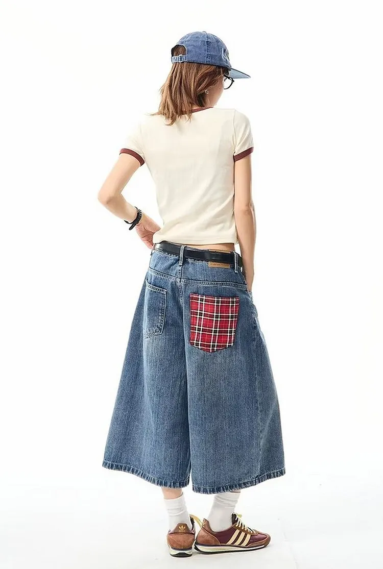 Men's Washed Denim Wide Leg Pants for Spring & Summer