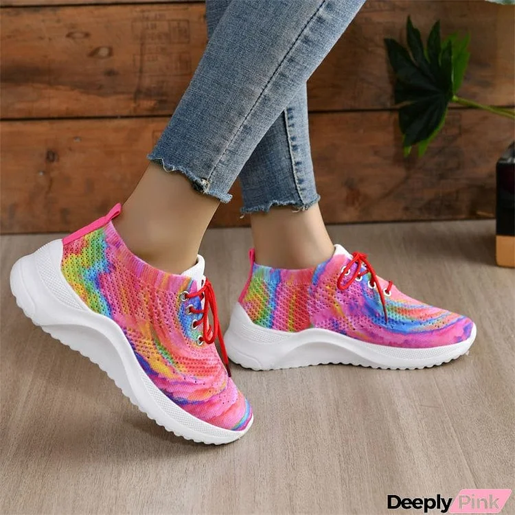 Mesh Breathable Low-top Colorful Sneakers for Ladies