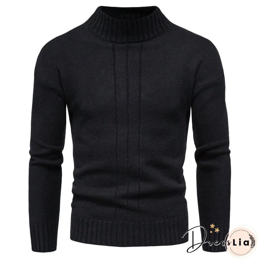 Half High Collar Casual Long Sleeve Men's Sweater