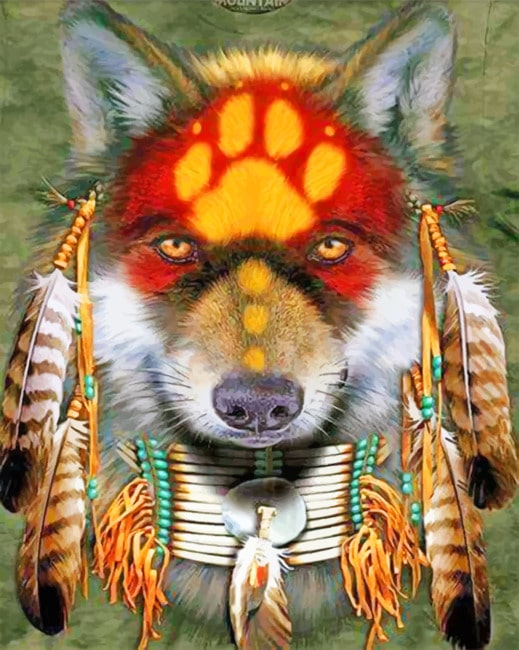 

Amerindian Wolf – Paint By Numbers - 40*50CM, 501 Original
