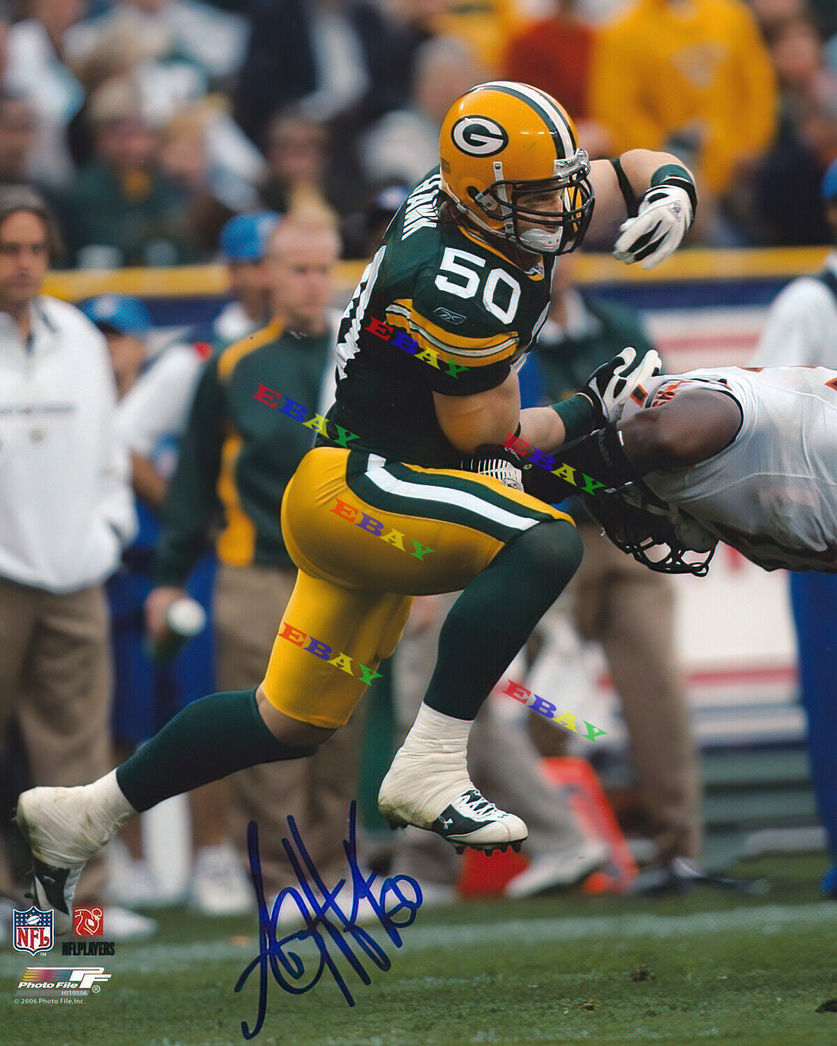 A.J. HAWK Green Bay Packers Autographed 8x10 Photo Poster painting Signed Reprint