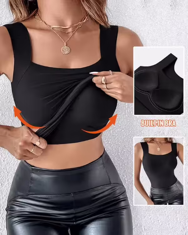 V-Neck Breathable Support Shaping Vest with Built-in Bra