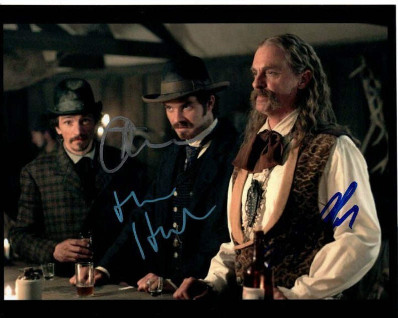 John hawkes timothy olyphant keith carradine signed autographed deadwood Photo Poster painting