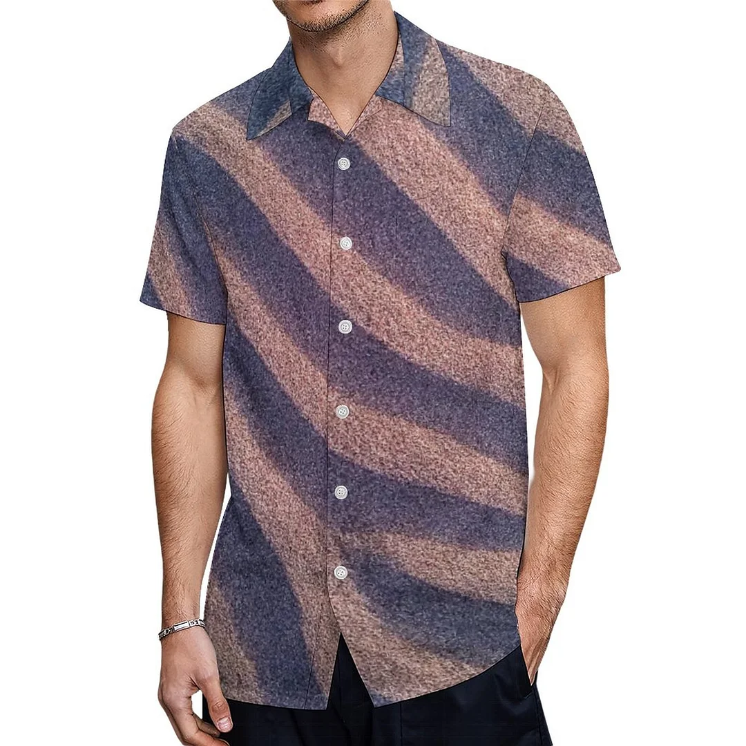 Short Sleeve Tie Dye Sand Striped Hawaiian Shirt Mens Button Down Plus Size Tropical Hawaii Beach Shirts
