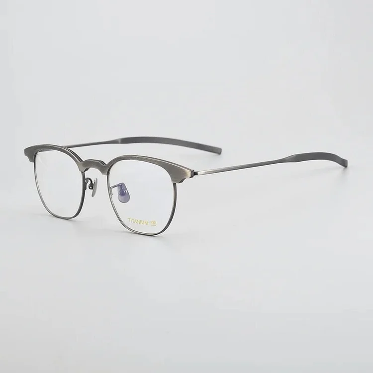 Japanese Classical Handmade Square Titanium Eyeglasses Half Frame  Business Star Same Style Men  Glasses