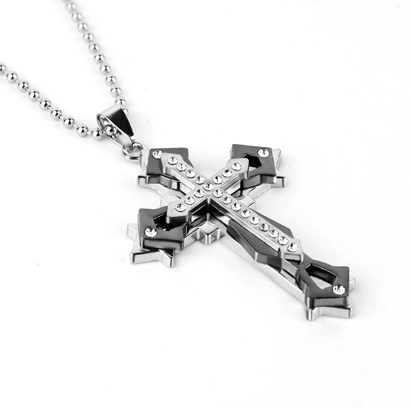 Hip-hop Retro Cross Metal Plating Gold Plated Men’s Pendant Necklace