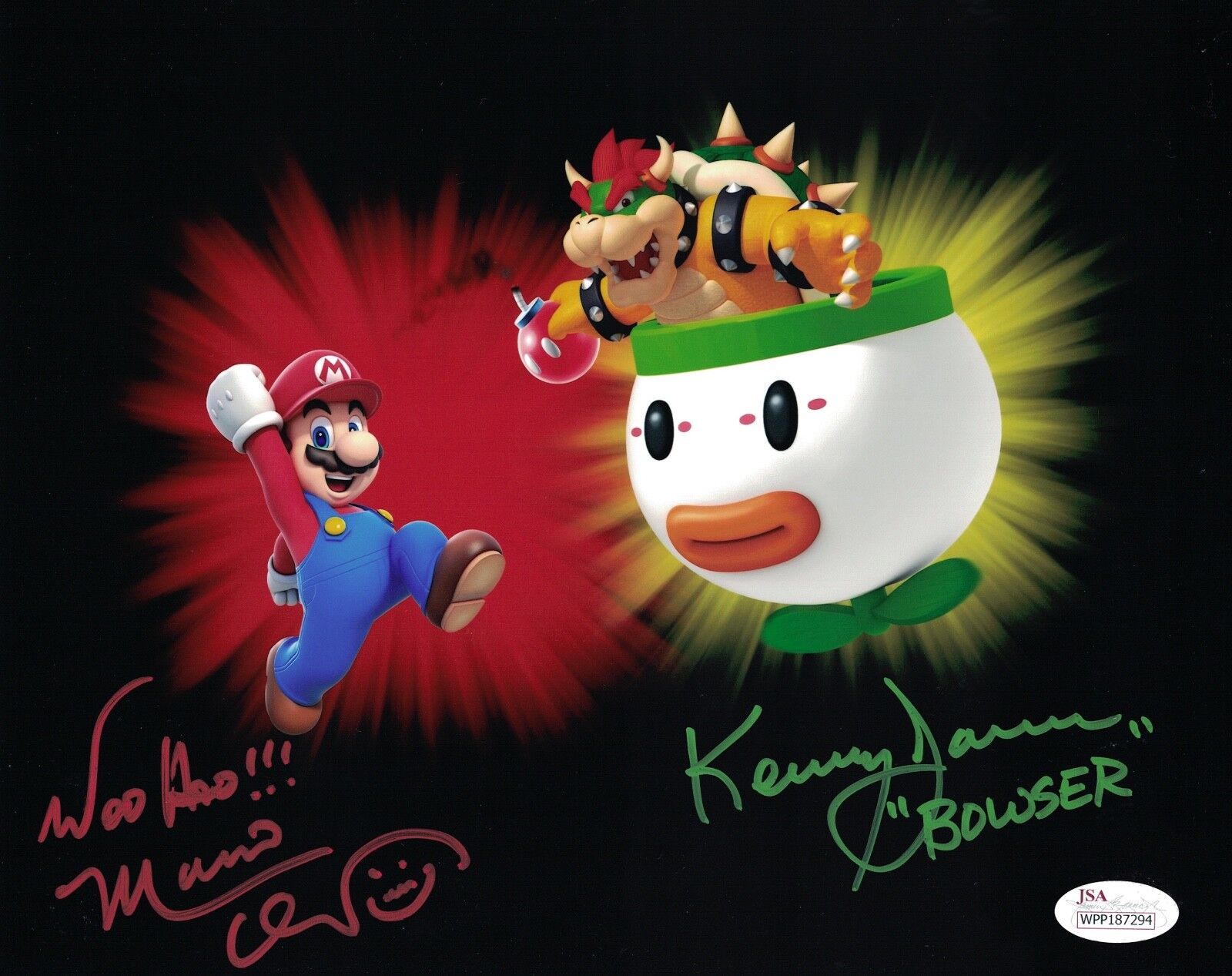 CHARLES MARTINET & KENNY JAMES Signed 8x10 Nintendo Super Mario Photo Poster painting JSA COA