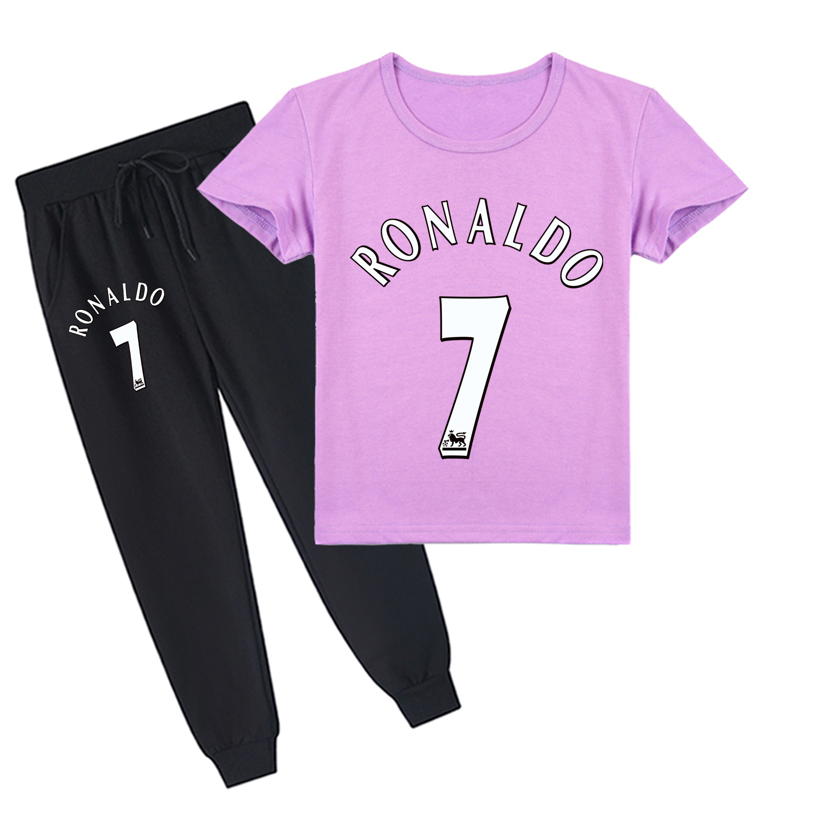 Mayoulove Cristiano Ronaldo Short Sleeve T-Shirt Set for Boys  Girls - Stylish Soccer Apparel for Young Fans-Mayoulove