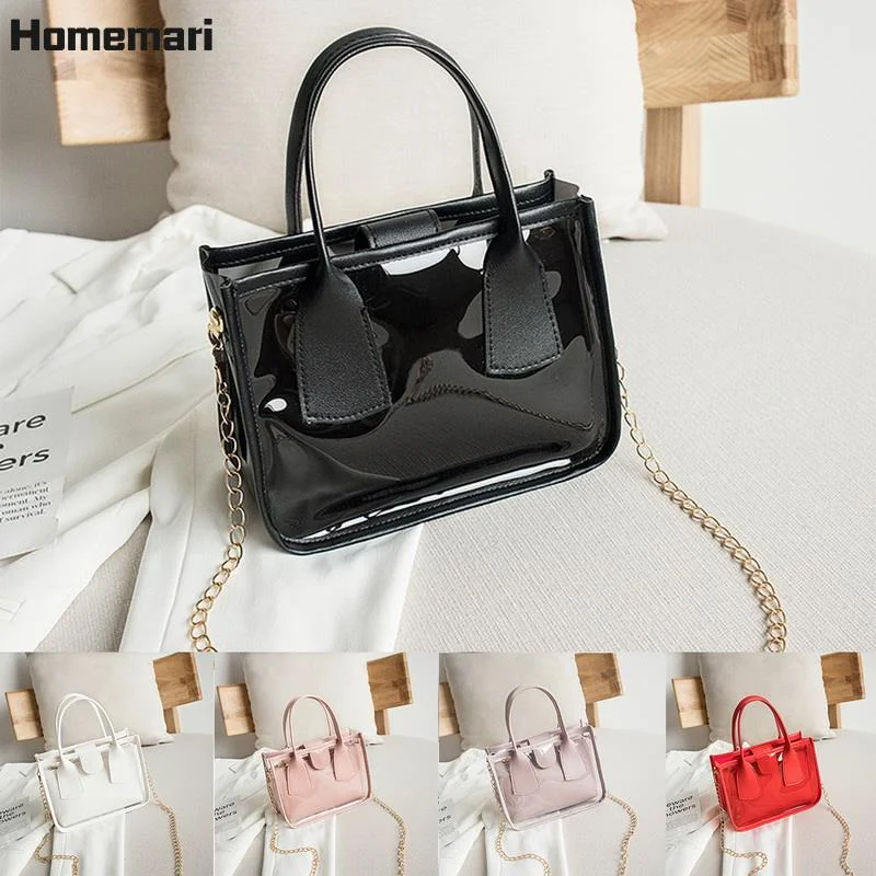 Transparent Jelly Chain Bags Pu Leather Crossbody Bags For Women 2021 Small Flap Shoulder Simple Bag Female Travel Handbags Girl