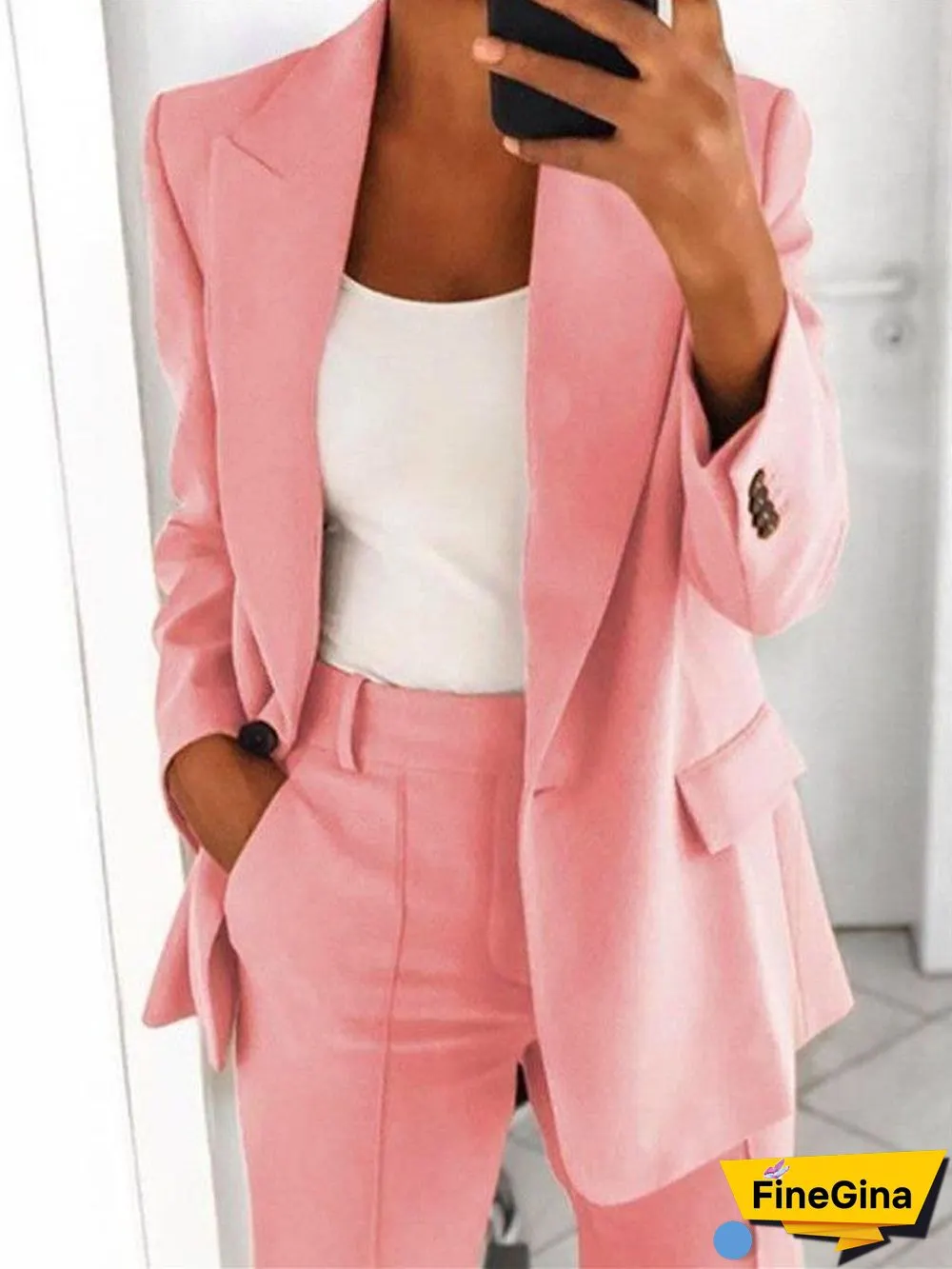 Boyfriend Women's One Button Blazer Suit Jacket