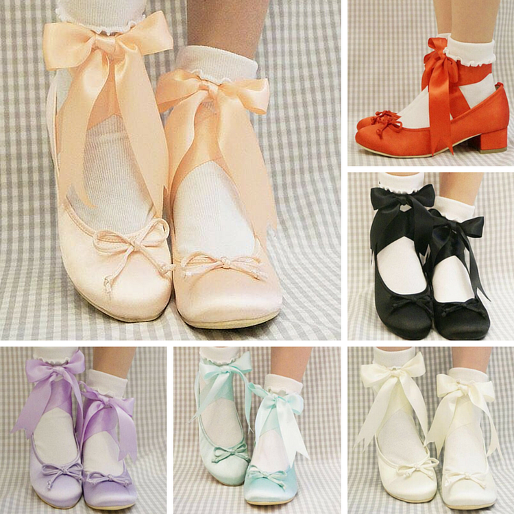 6 Colors Elegant Ribbon Ballet Shoes SP165648
