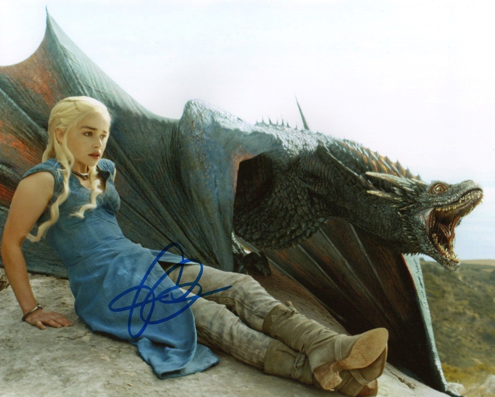 EMILIA CLARKE - GAME OF THRONES AUTOGRAPHED SIGNED A4 PP POSTER Photo Poster painting PRINT 5