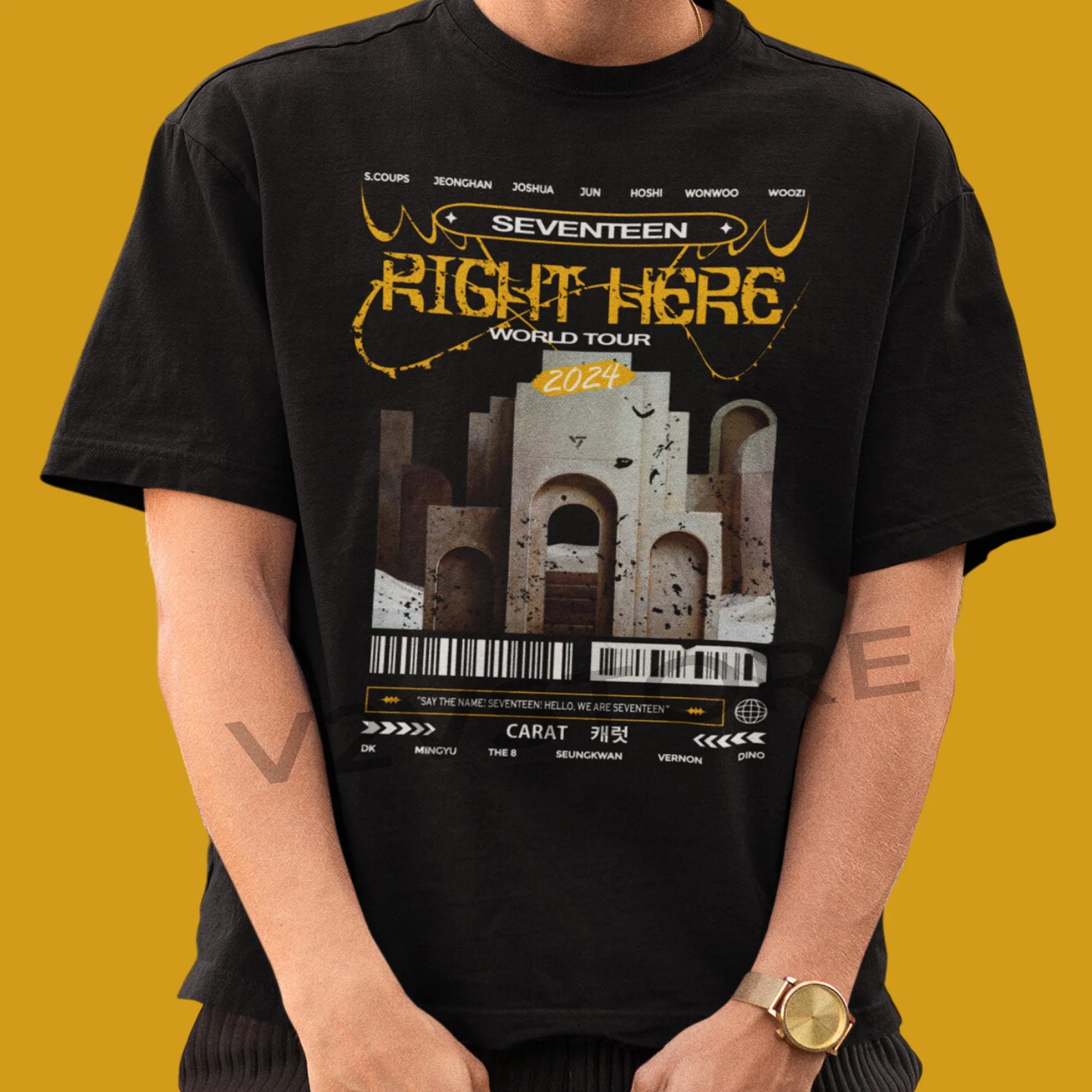 SEVENTEEN Right Here Member Name T-Shirt  officialsvtshop