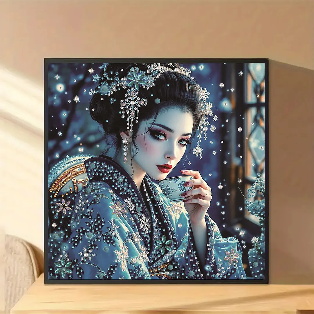 Diamond Painting - Partial Special Shaped Drill - Snow Geisha(Canvas|30x30cm)