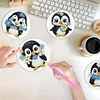 4Pcs DIY Penguin Wooden Diamond Painting Coasters