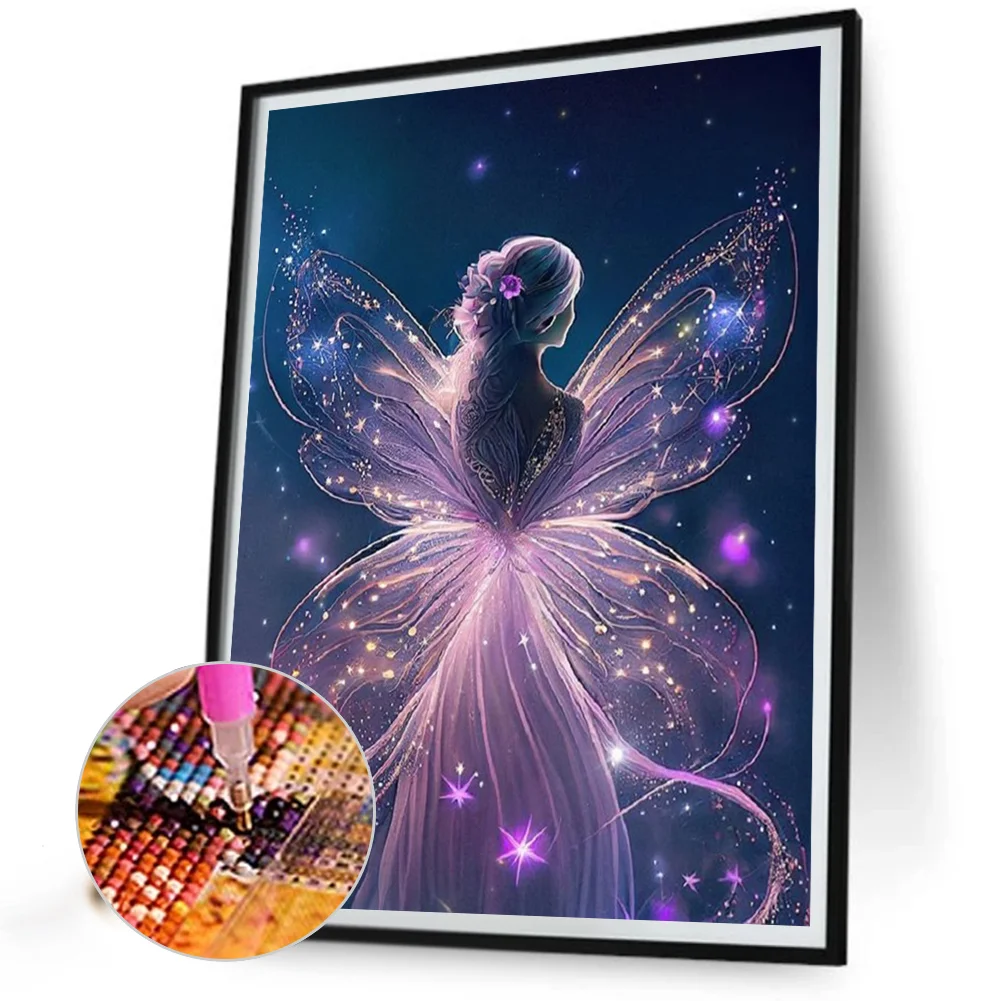Diamond Painting - Full Round Drill - Butterfly Fairy(30*40cm)