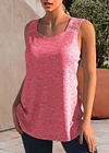 Plus Size Lace Stitching Solid Tank Top