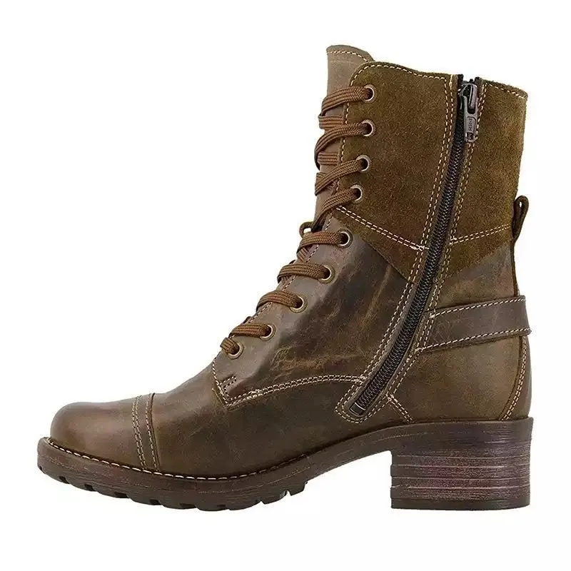 Yyvonne Women's Boots 202 Autumn And Winter Side With The Middle And Wearing Low-Heeling Boots 41-43 British Wind Martin Boots