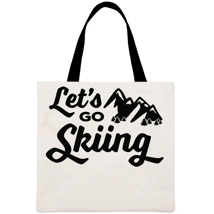 ski Printed Linen Bag-Annaletters