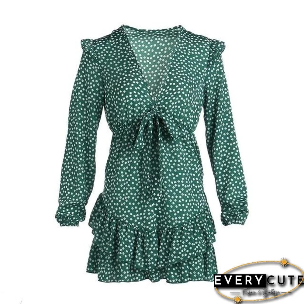 Floral Ruffle Short Mini Dress